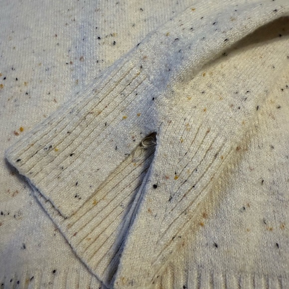 LOFT Woman’s semi turtleneck Speckled Cream Sweater with speckled colors. Med - Picture 5 of 10